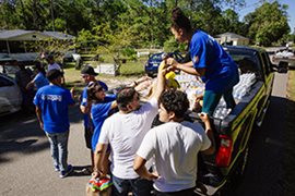 Convoy of Hope delivering Culligan bottled water to Hurricane Matthew victims.